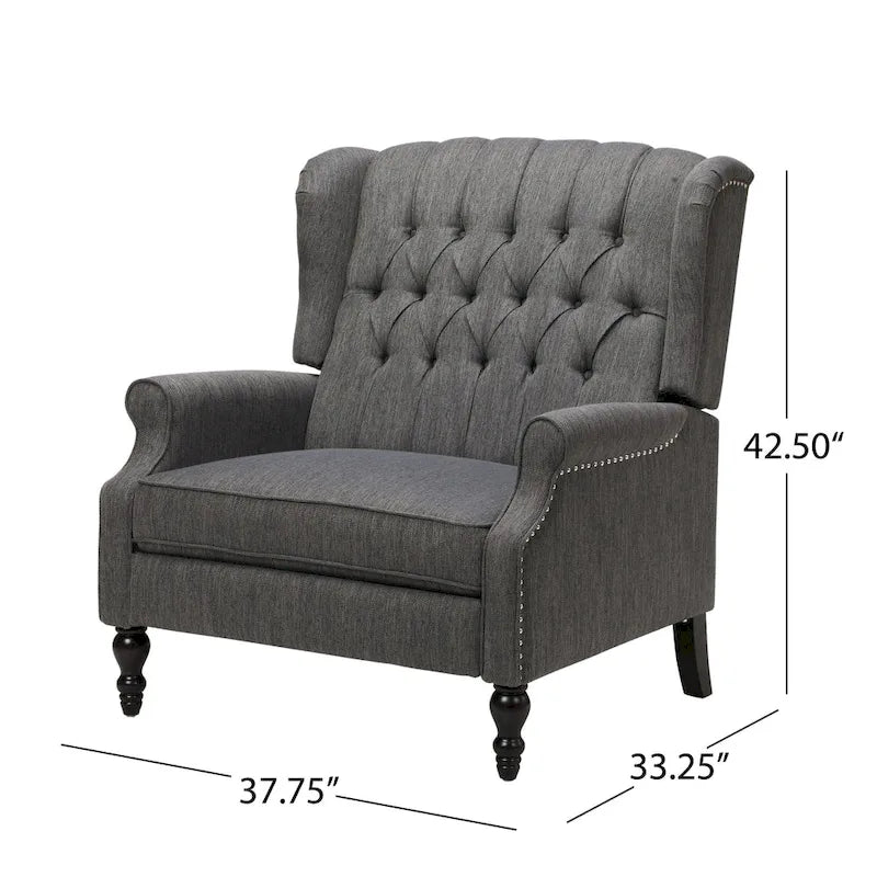 One And Half Seater Recliner , Adjustable Oversized Recliner with Wingback