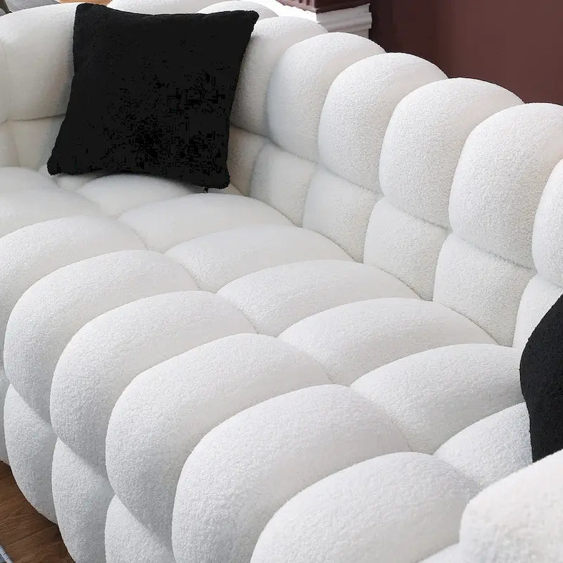 Modern 84.3 Boucle 3 - Seater Sofa with Pillows