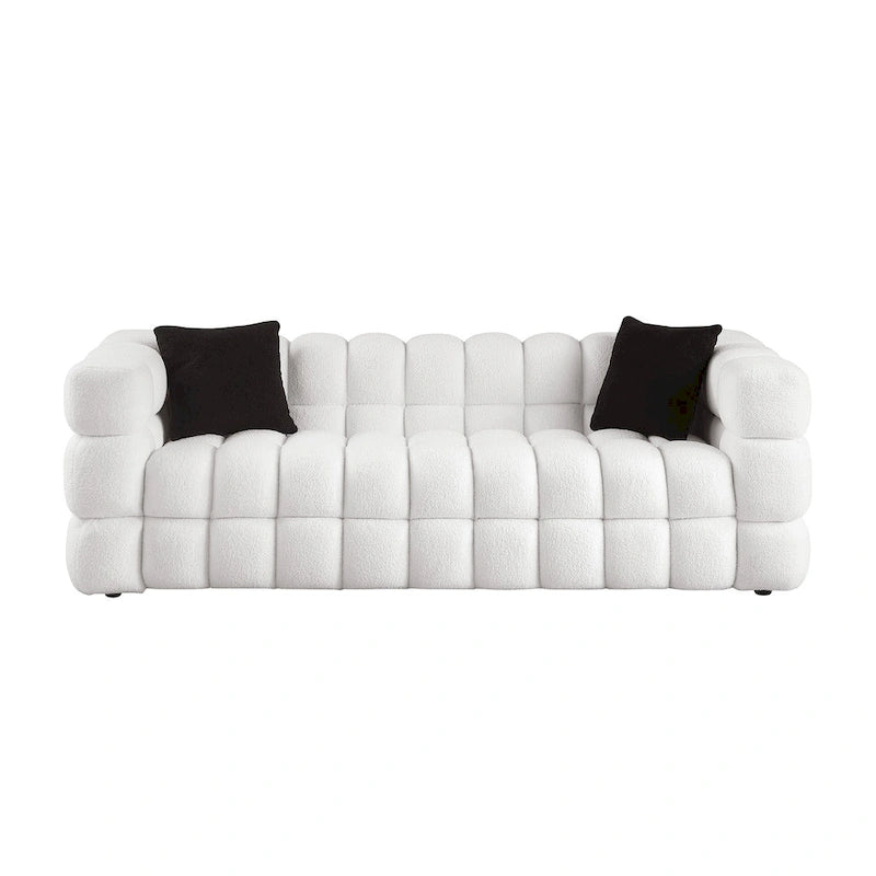 Modern 84.3 Boucle 3 - Seater Sofa with Pillows