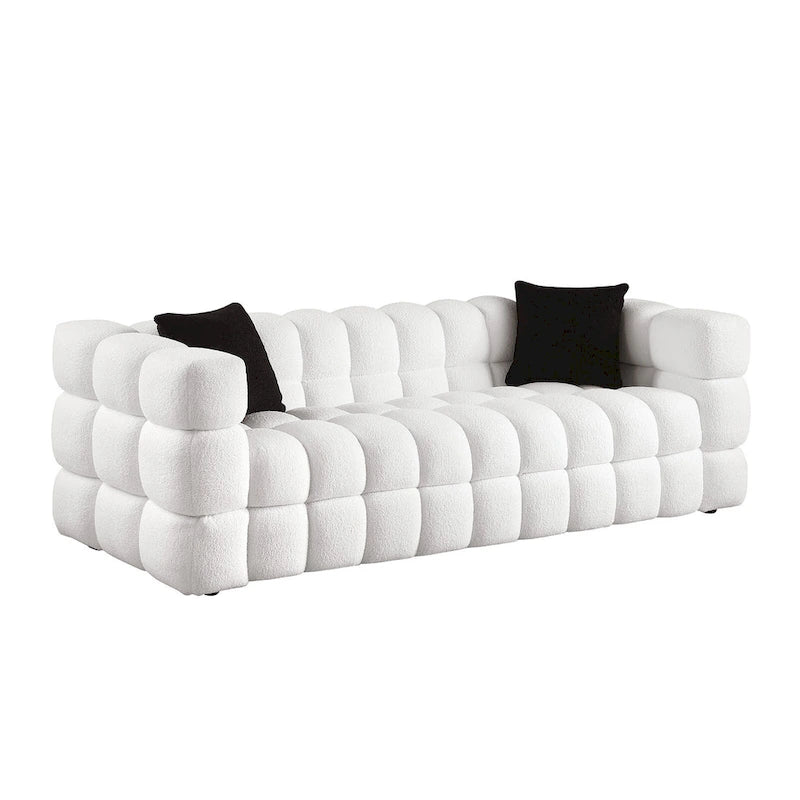 Modern 84.3 Boucle 3 - Seater Sofa with Pillows