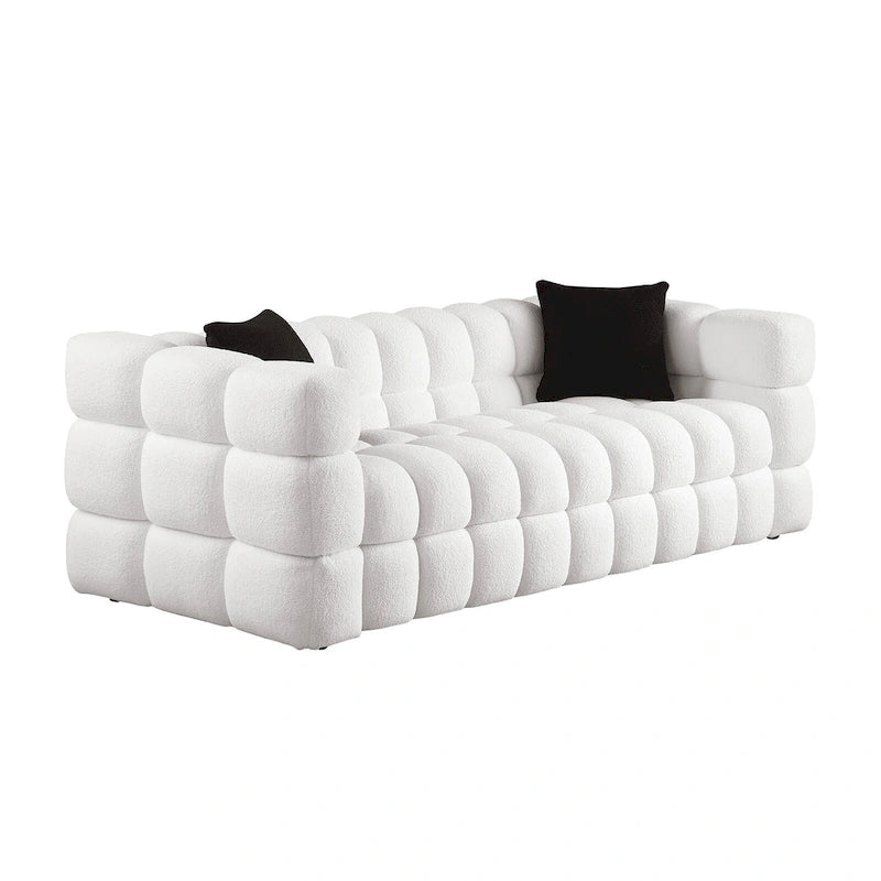 Modern 84.3 Boucle 3 - Seater Sofa with Pillows