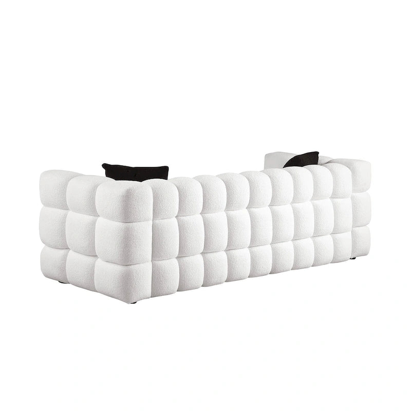 Modern 84.3 Boucle 3 - Seater Sofa with Pillows
