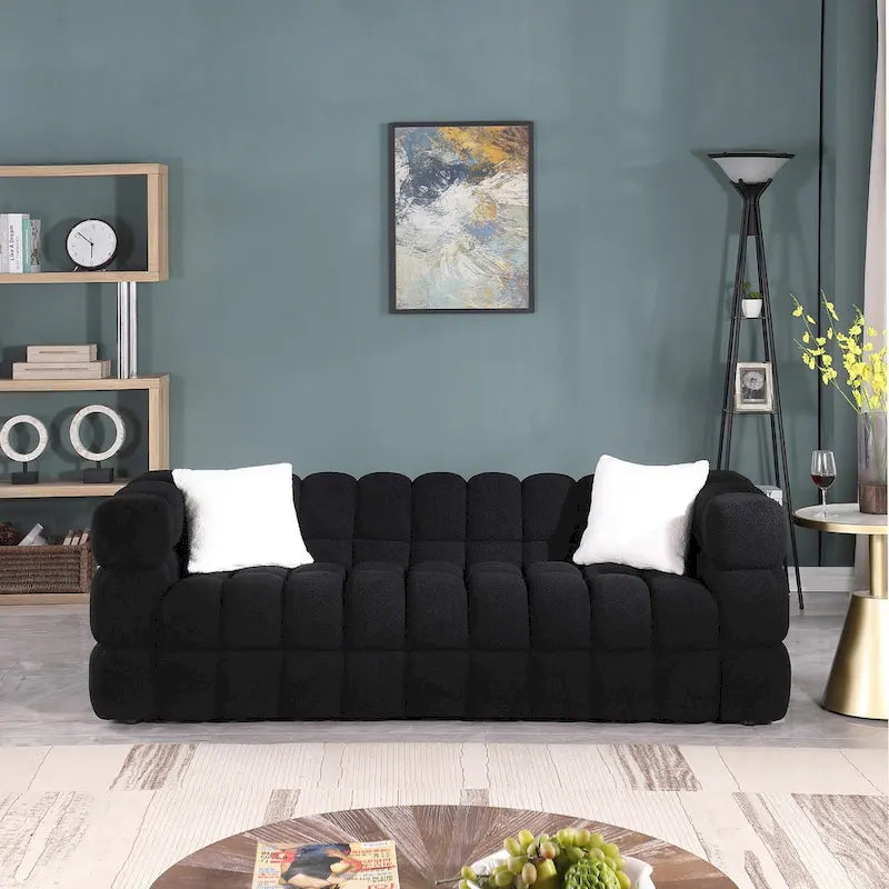 Modern 84.3 Boucle 3 - Seater Sofa with Pillows