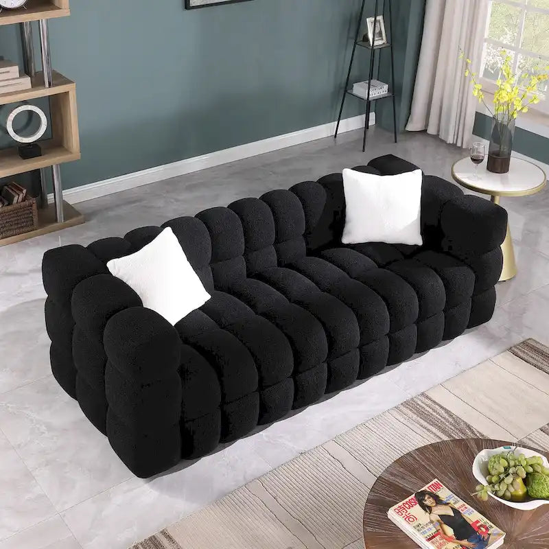 Modern 84.3 Boucle 3 - Seater Sofa with Pillows
