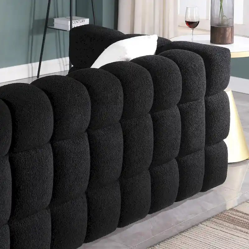 Modern 84.3 Boucle 3 - Seater Sofa with Pillows