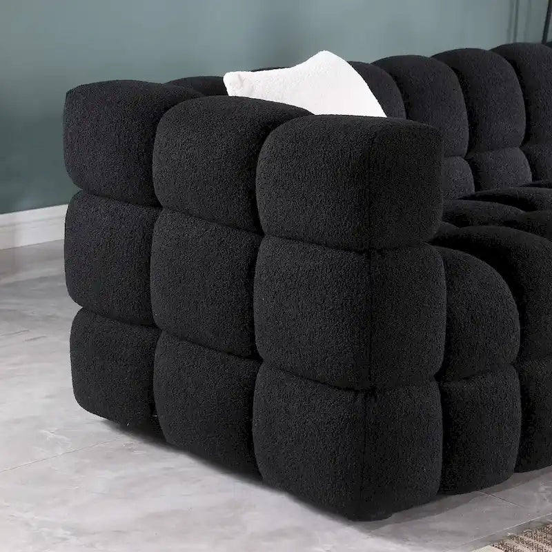 Modern 84.3 Boucle 3 - Seater Sofa with Pillows