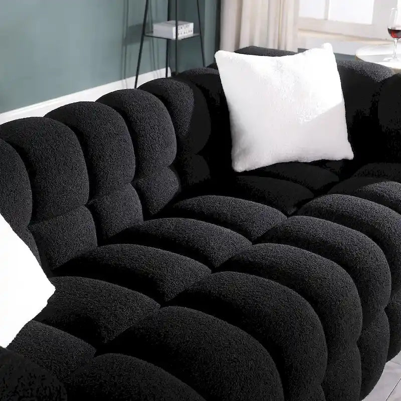 Modern 84.3 Boucle 3 - Seater Sofa with Pillows