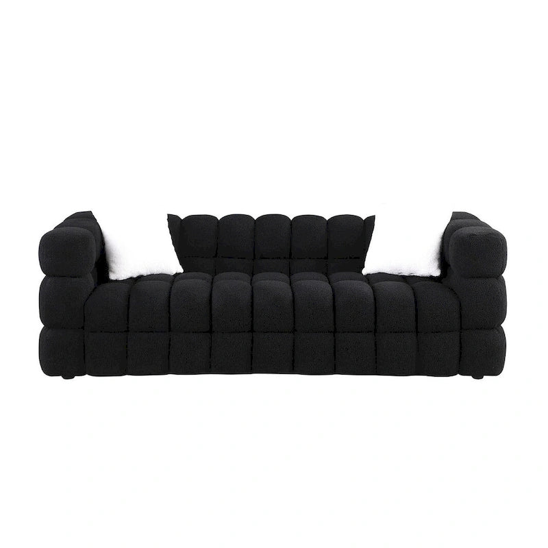 Modern 84.3 Boucle 3 - Seater Sofa with Pillows