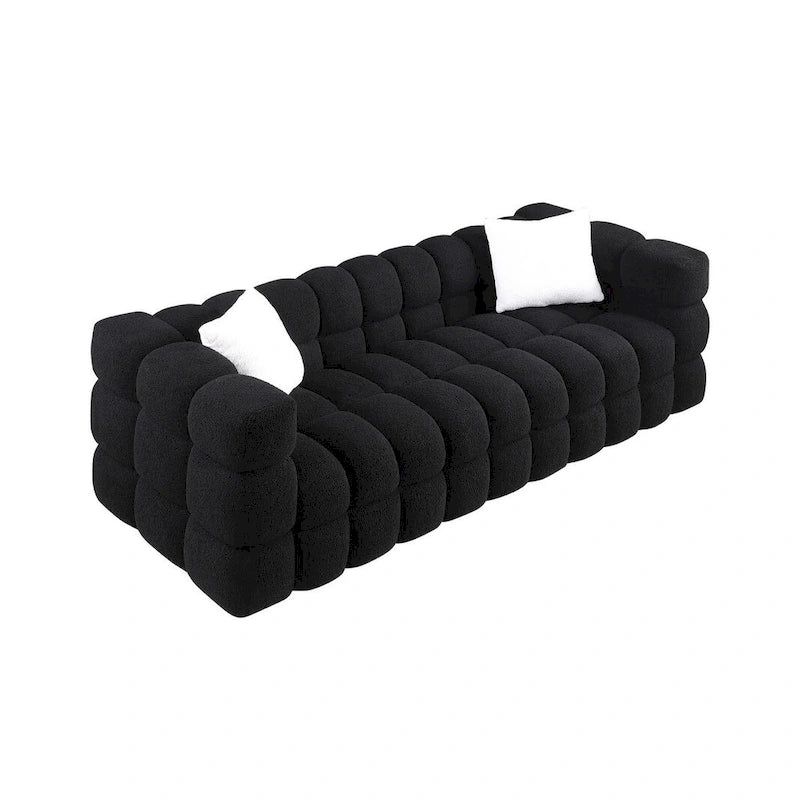 Modern 84.3 Boucle 3 - Seater Sofa with Pillows