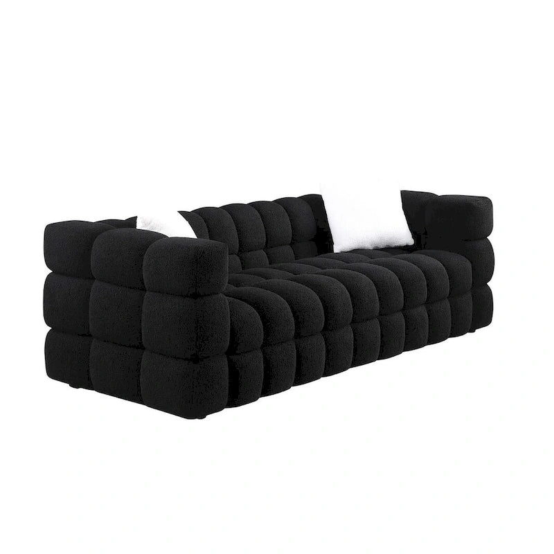Modern 84.3 Boucle 3 - Seater Sofa with Pillows