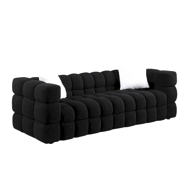 Modern 84.3 Boucle 3 - Seater Sofa with Pillows