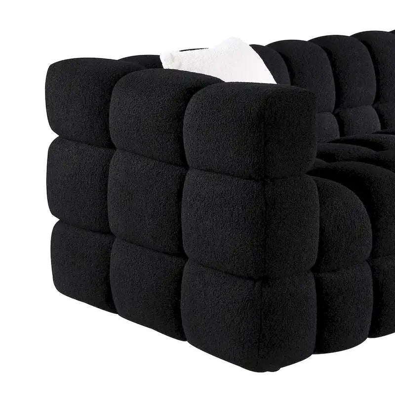 Modern 84.3 Boucle 3 - Seater Sofa with Pillows