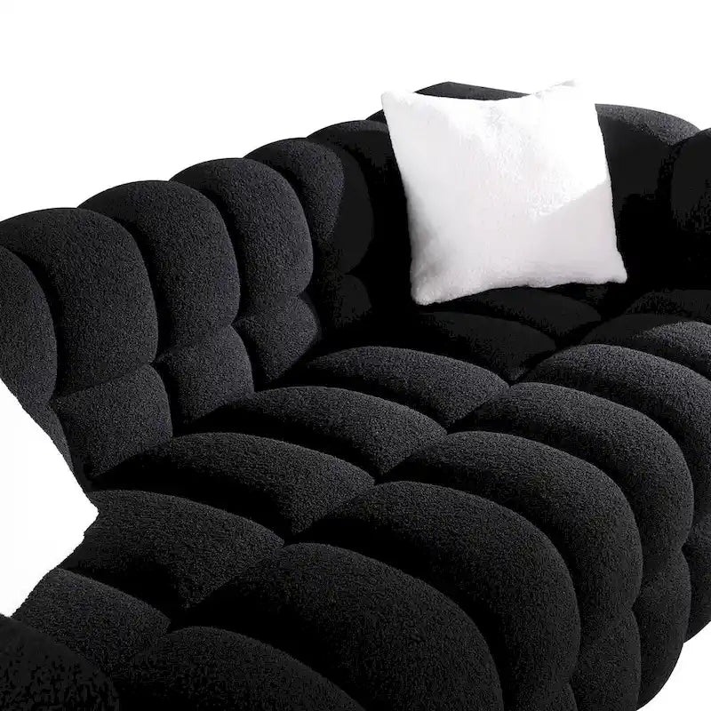 Modern 84.3 Boucle 3 - Seater Sofa with Pillows