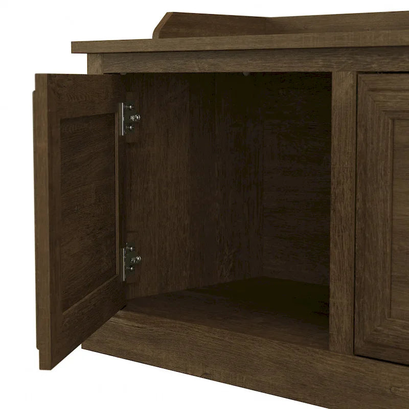 40W Shoe Bench with Doors & Wall Coat Rack