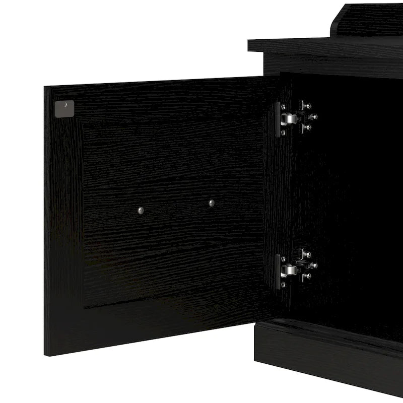 40W Shoe Bench with Doors & Wall Coat Rack