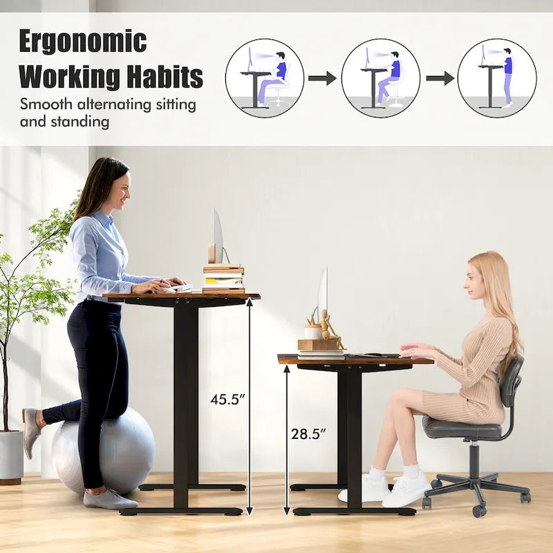55 Electric Standing Desk Height Adjustable Home Office Table