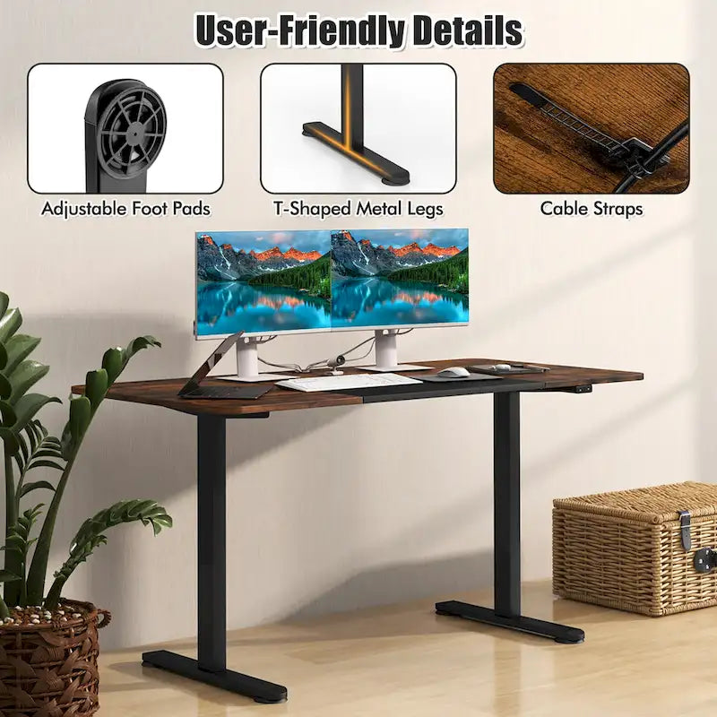 55 Electric Standing Desk Height Adjustable Home Office Table