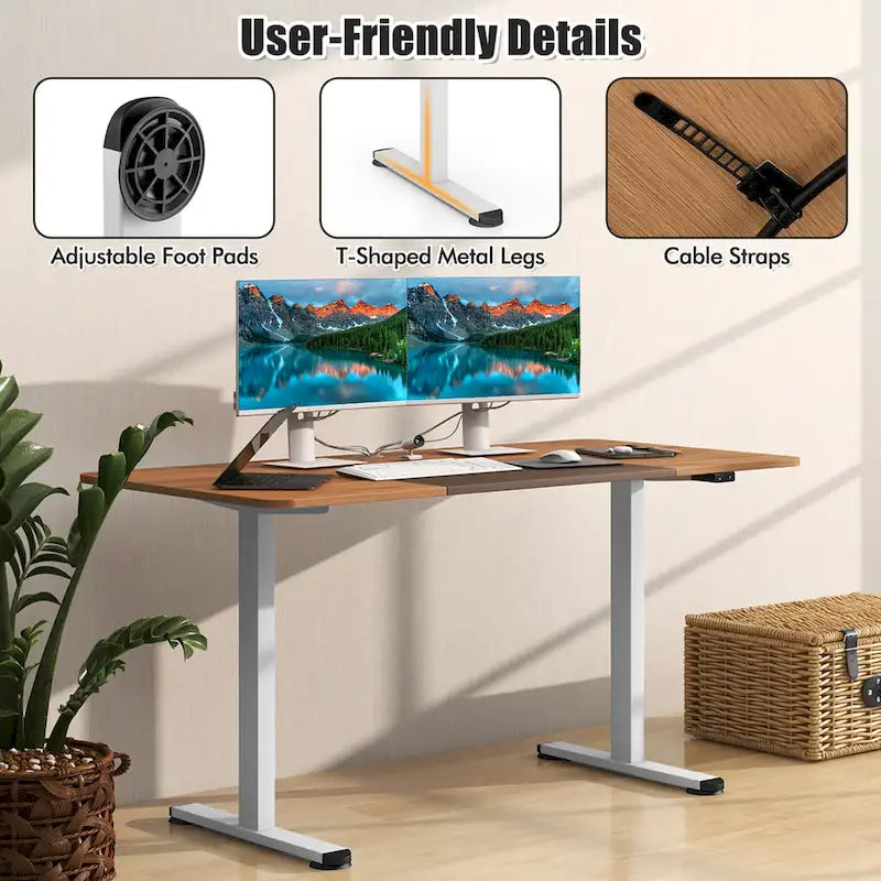 55 Electric Standing Desk Height Adjustable Home Office Table