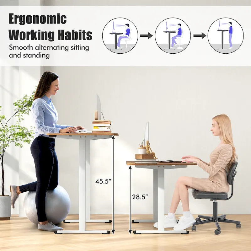 55 Electric Standing Desk Height Adjustable Home Office Table
