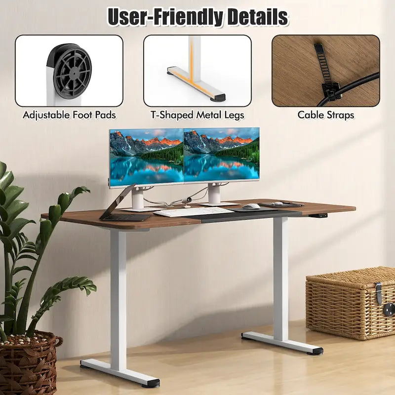 55 Electric Standing Desk Height Adjustable Home Office Table