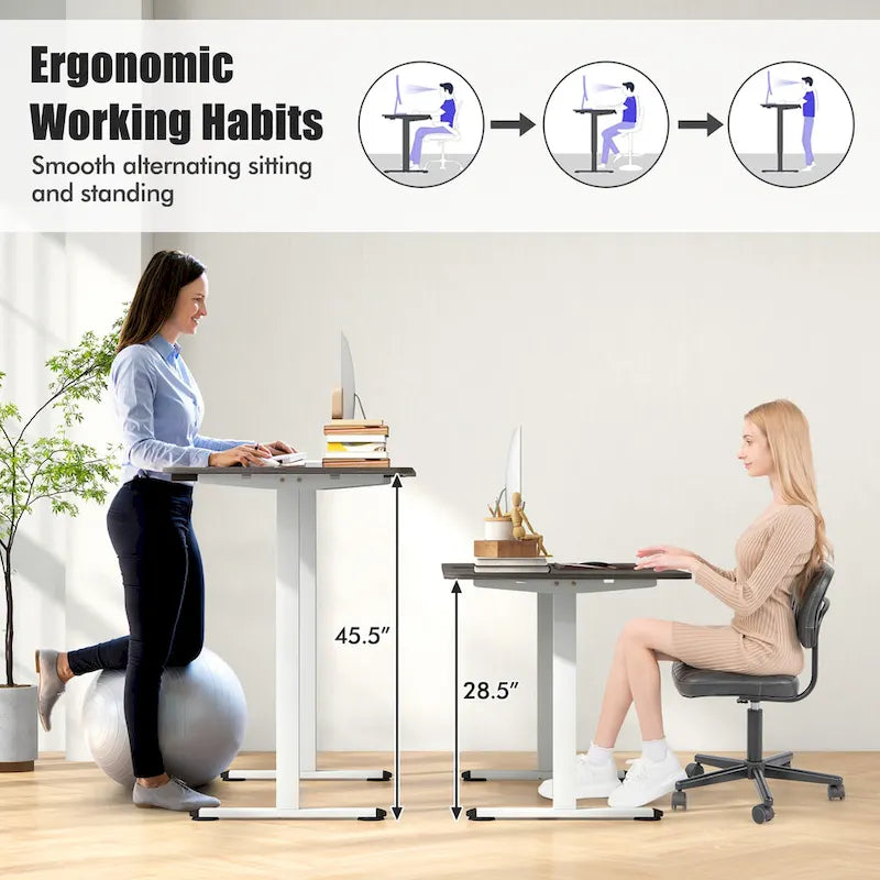 55 Electric Standing Desk Height Adjustable Home Office Table