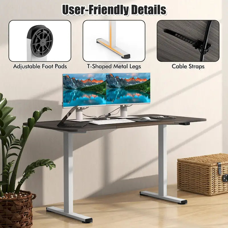 55 Electric Standing Desk Height Adjustable Home Office Table