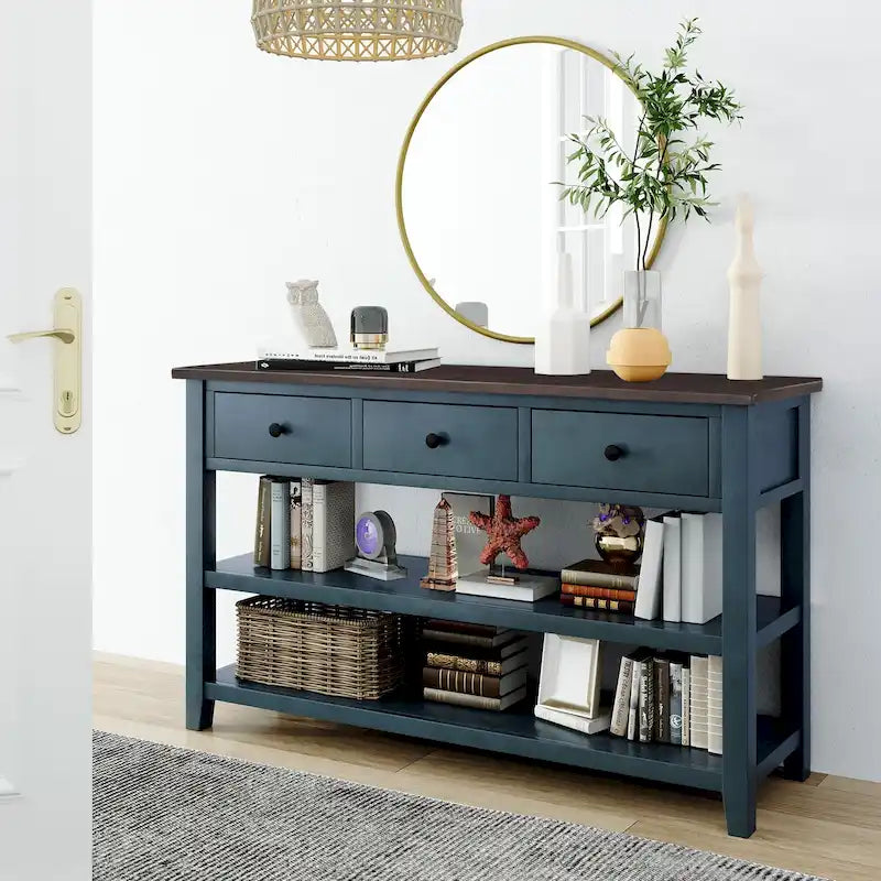 Console Table with 2 - open Shelves - 16.00 x 50.00 x 30.00