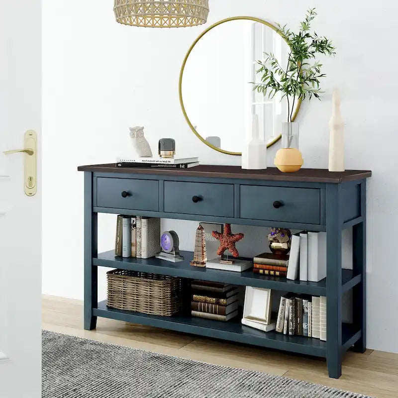 Console Table with 2 - open Shelves - 16.00 x 50.00 x 30.00