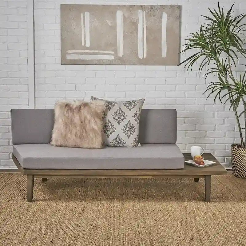 Minimalist Wood and Fabric Right - Sided Sofa