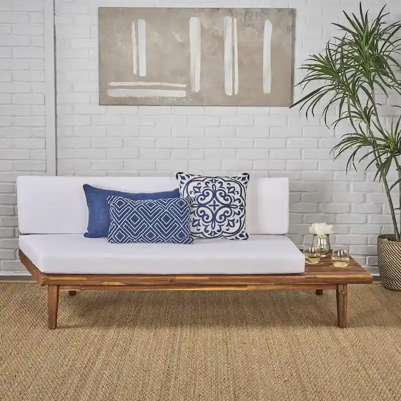 Minimalist Wood and Fabric Right - Sided Sofa