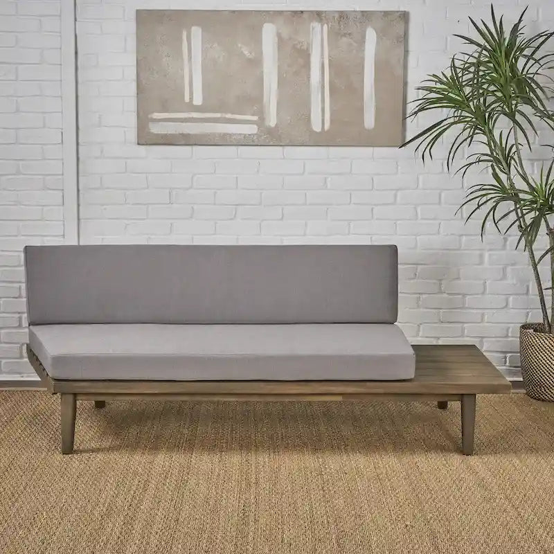 Minimalist Wood and Fabric Right - Sided Sofa