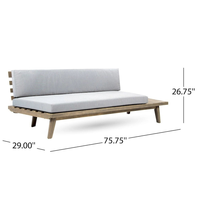Minimalist Wood and Fabric Right - Sided Sofa