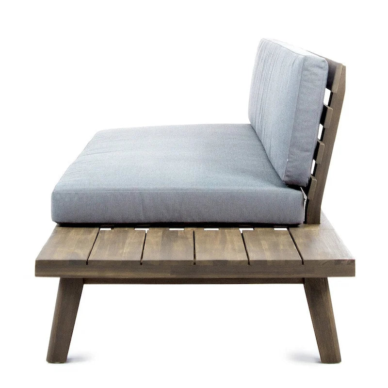 Minimalist Wood and Fabric Right - Sided Sofa