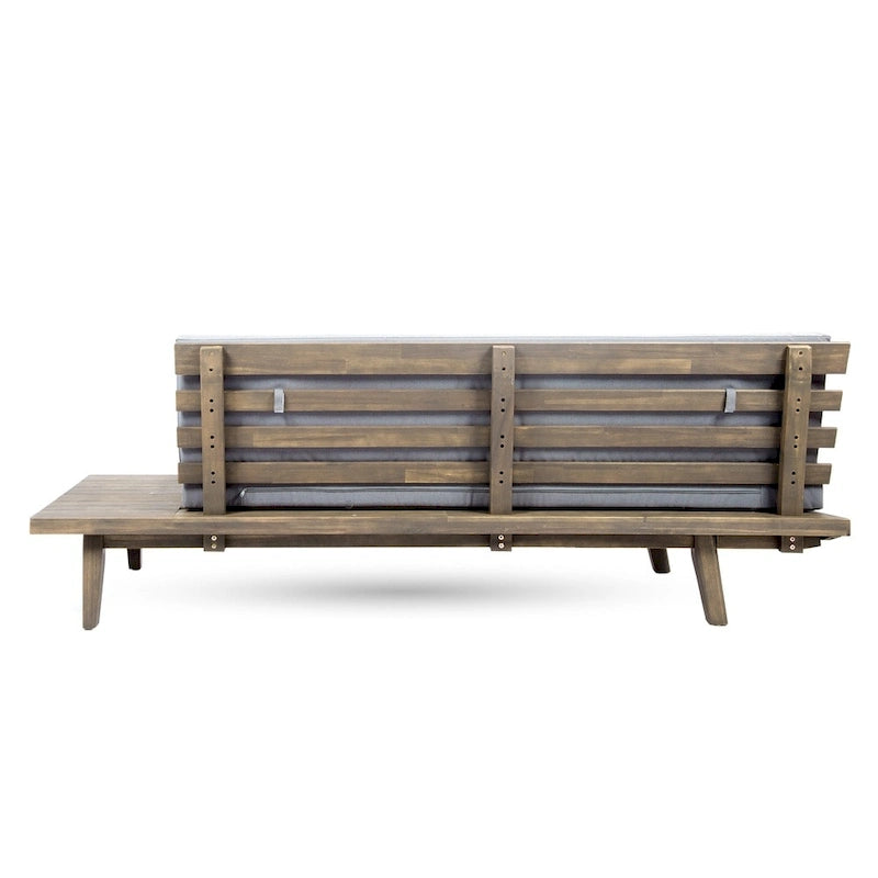 Minimalist Wood and Fabric Right - Sided Sofa