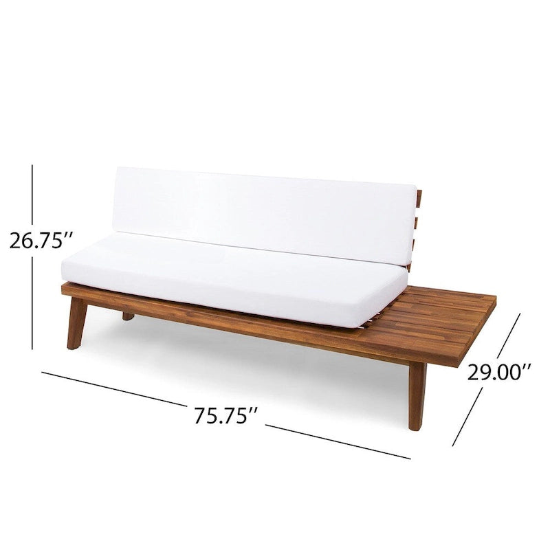 Minimalist Wood and Fabric Right - Sided Sofa