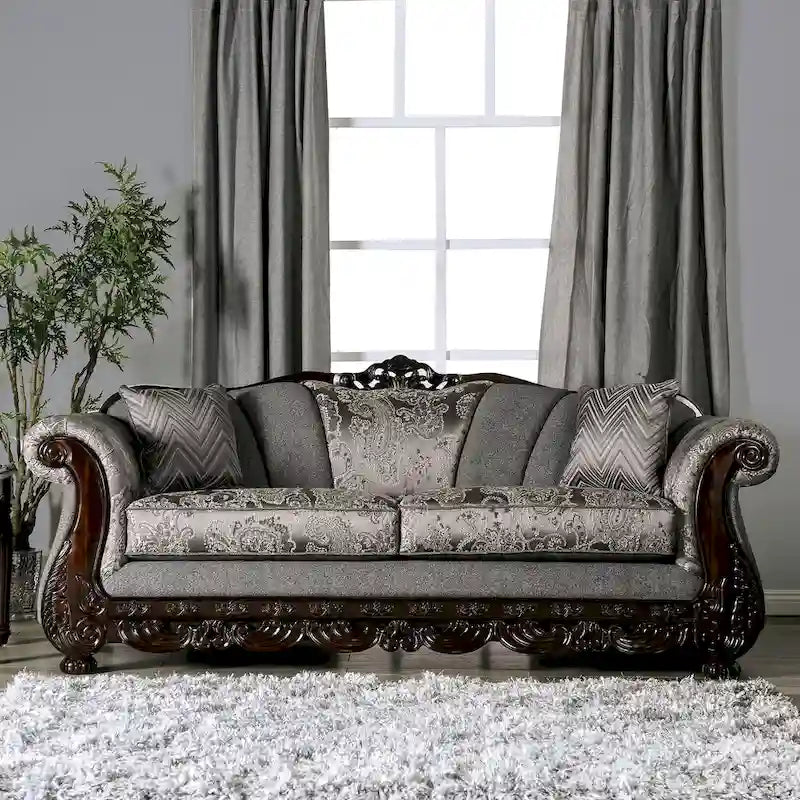 Traditional Chenille Upholstered Sofa