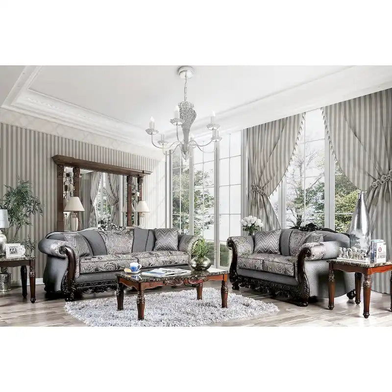 Traditional Chenille Upholstered Sofa