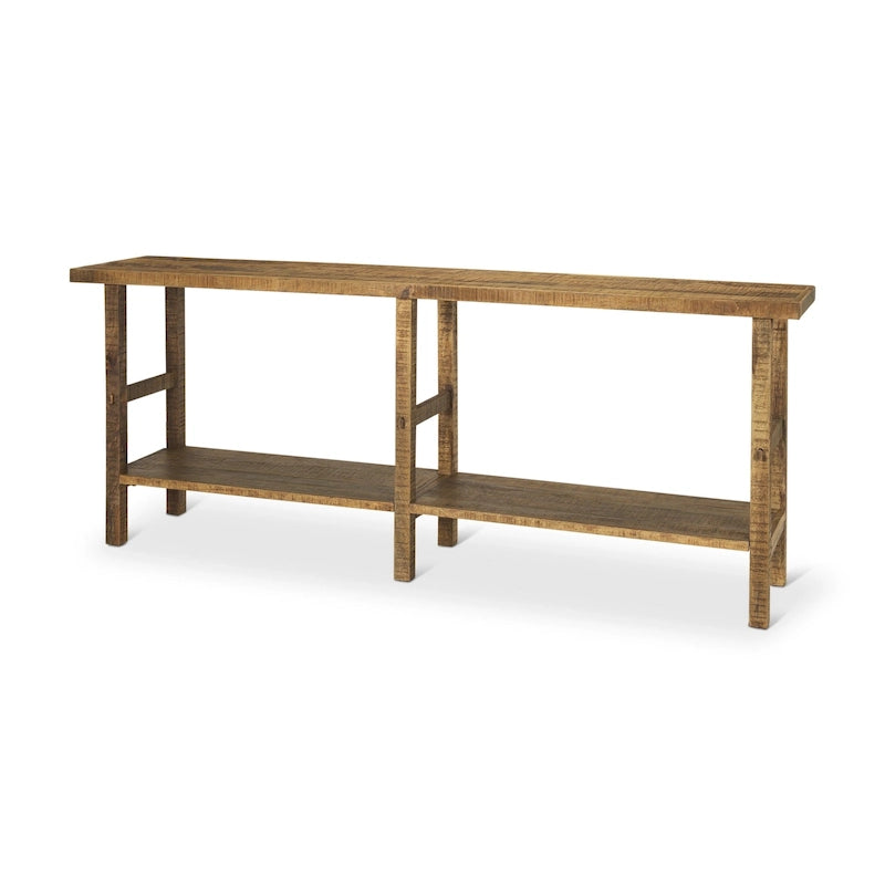 Large Blonde Wood Console Table