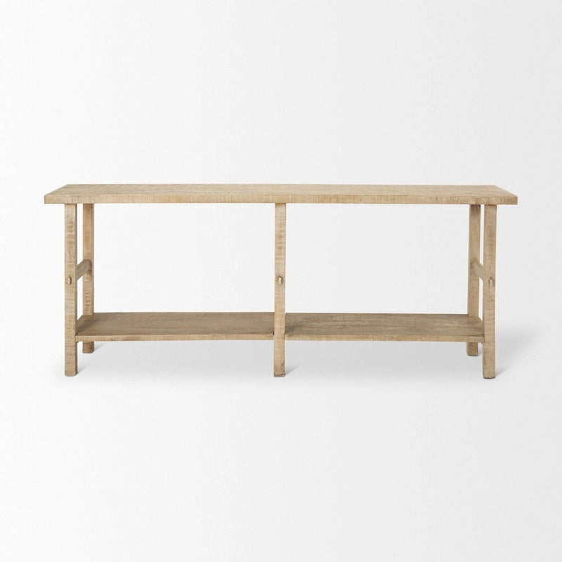 Large Blonde Wood Console Table