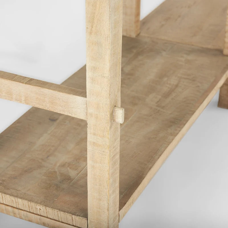 Large Blonde Wood Console Table