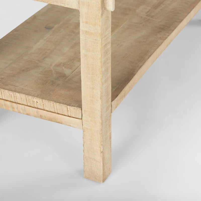 Large Blonde Wood Console Table