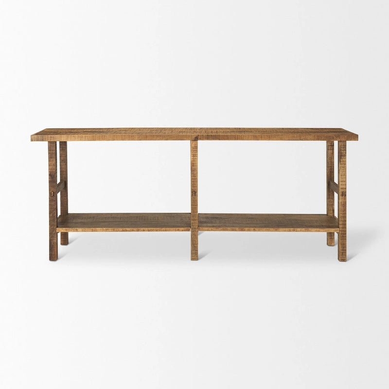 Large Blonde Wood Console Table