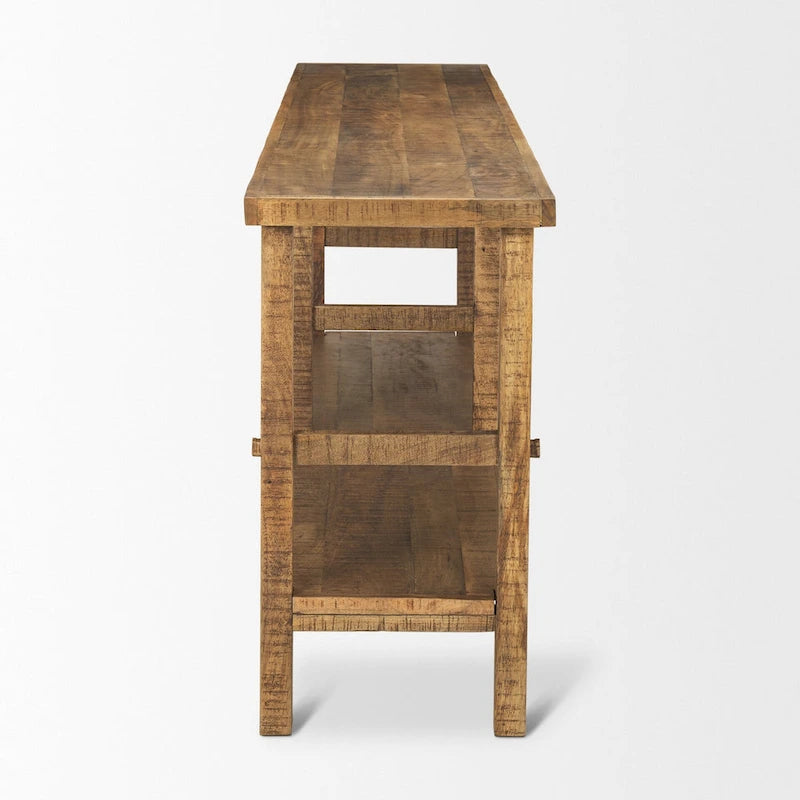 Large Blonde Wood Console Table