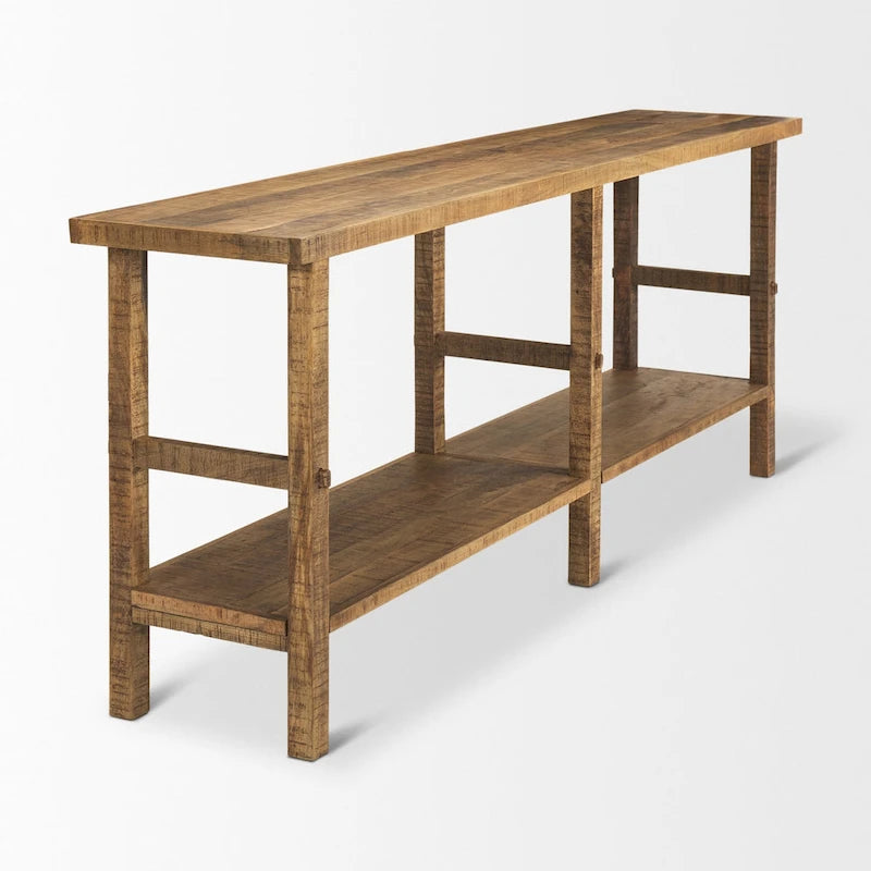 Large Blonde Wood Console Table