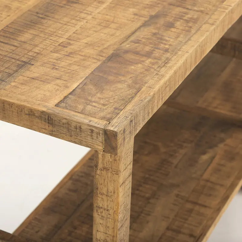 Large Blonde Wood Console Table