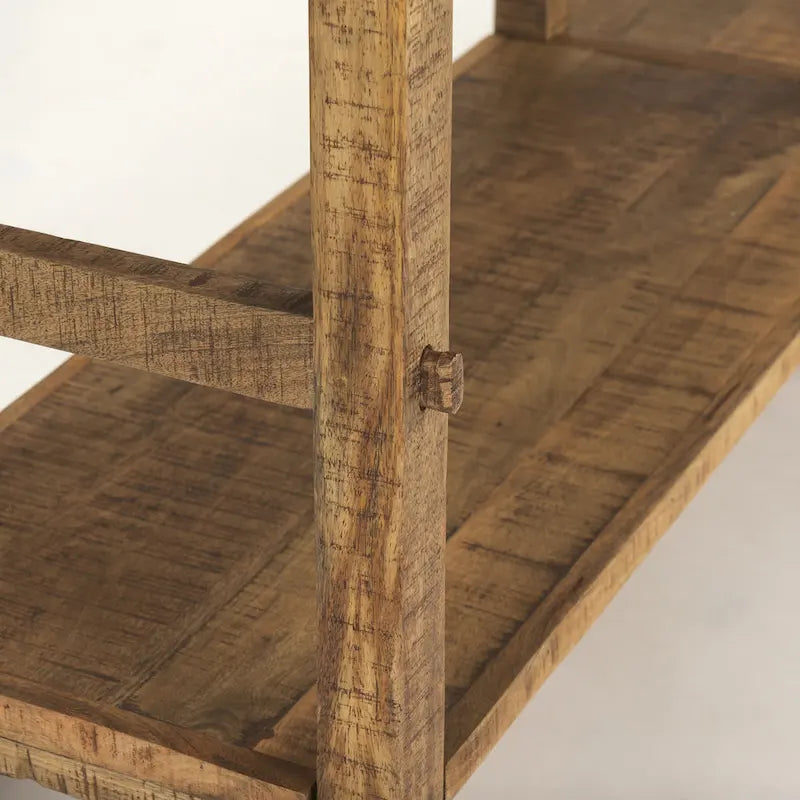 Large Blonde Wood Console Table