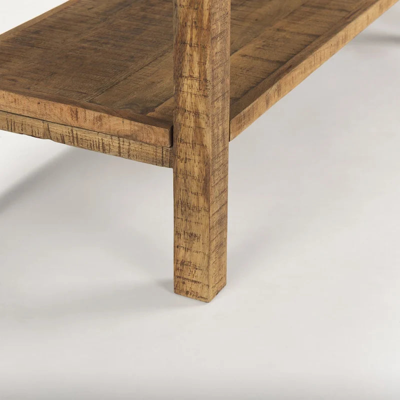 Large Blonde Wood Console Table