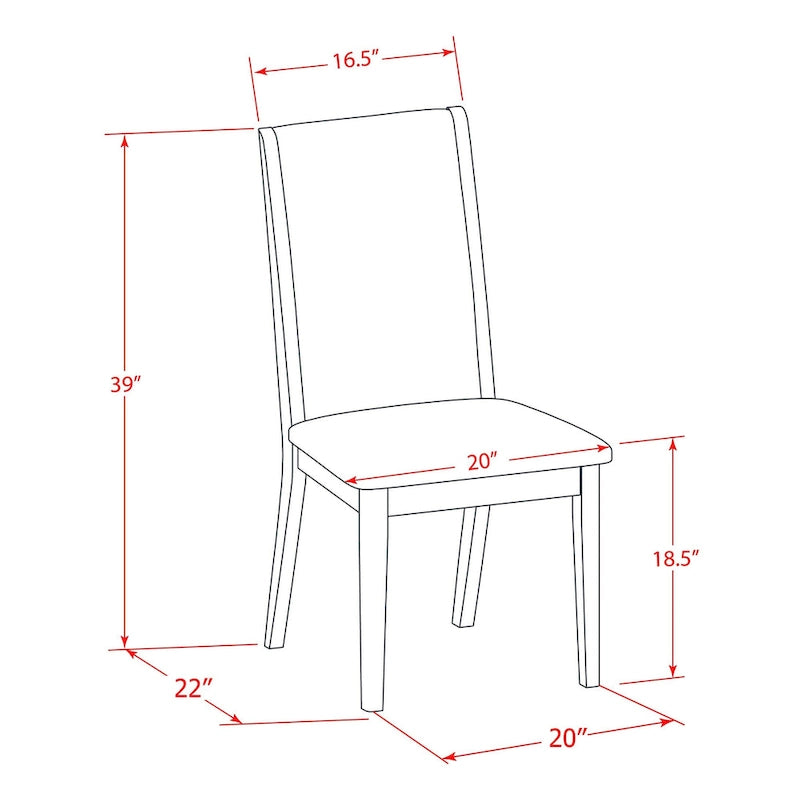 Parson Chairs - Linen Fabric Padded Dining Chairs , Set of 2 , (Finish Options)