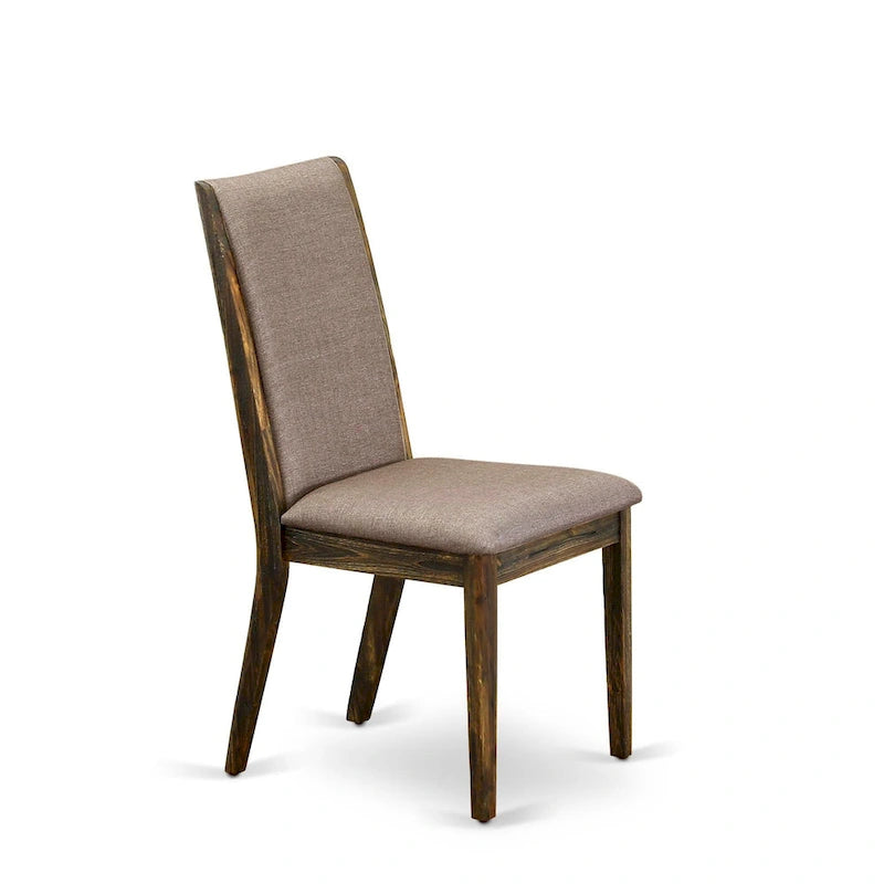 Parson Chairs - Linen Fabric Padded Dining Chairs , Set of 2 , (Finish Options)