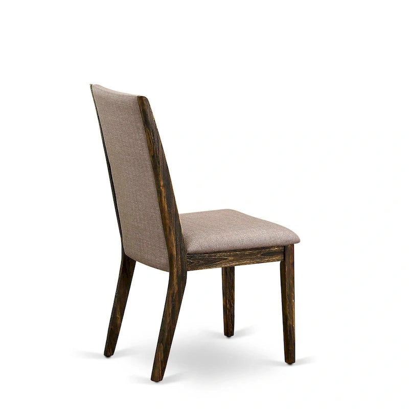 Parson Chairs - Linen Fabric Padded Dining Chairs , Set of 2 , (Finish Options)